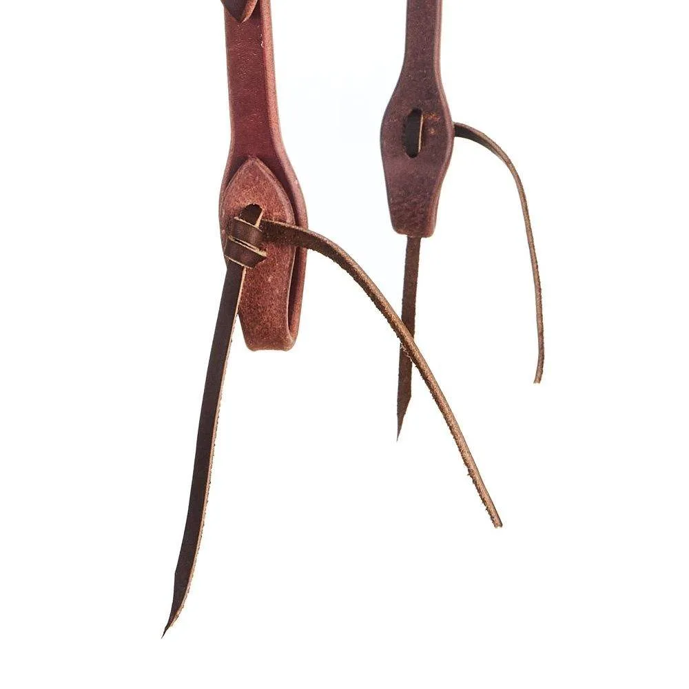 Cowperson Tack 5/8`` Brown Iron Cross Buckle Slot Ear Headstall - Image 2