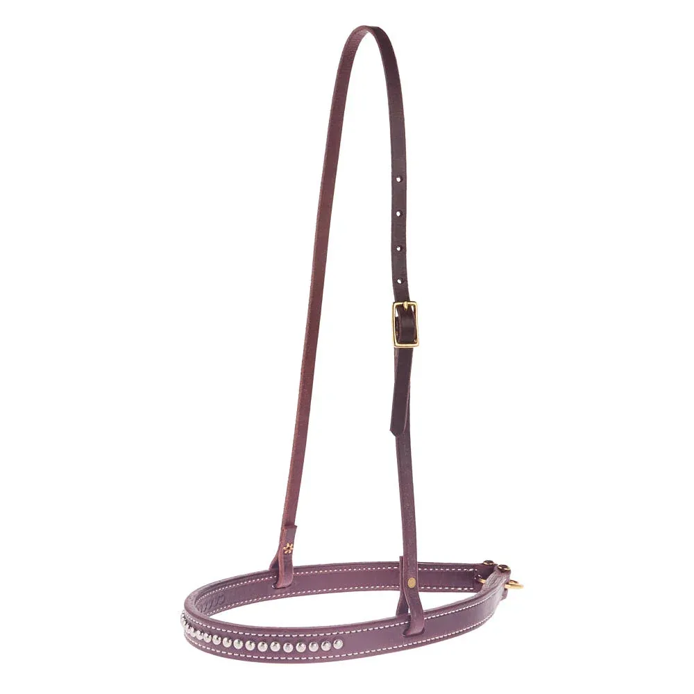 Cowperson Tack Dark Leather Noseband with Fancy Dots