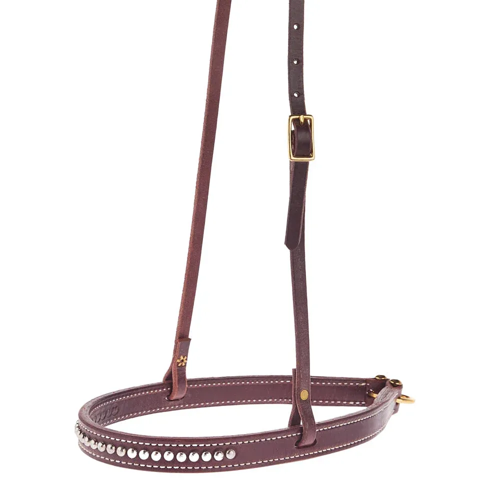 Cowperson Tack Dark Leather Noseband with Fancy Dots - Image 2