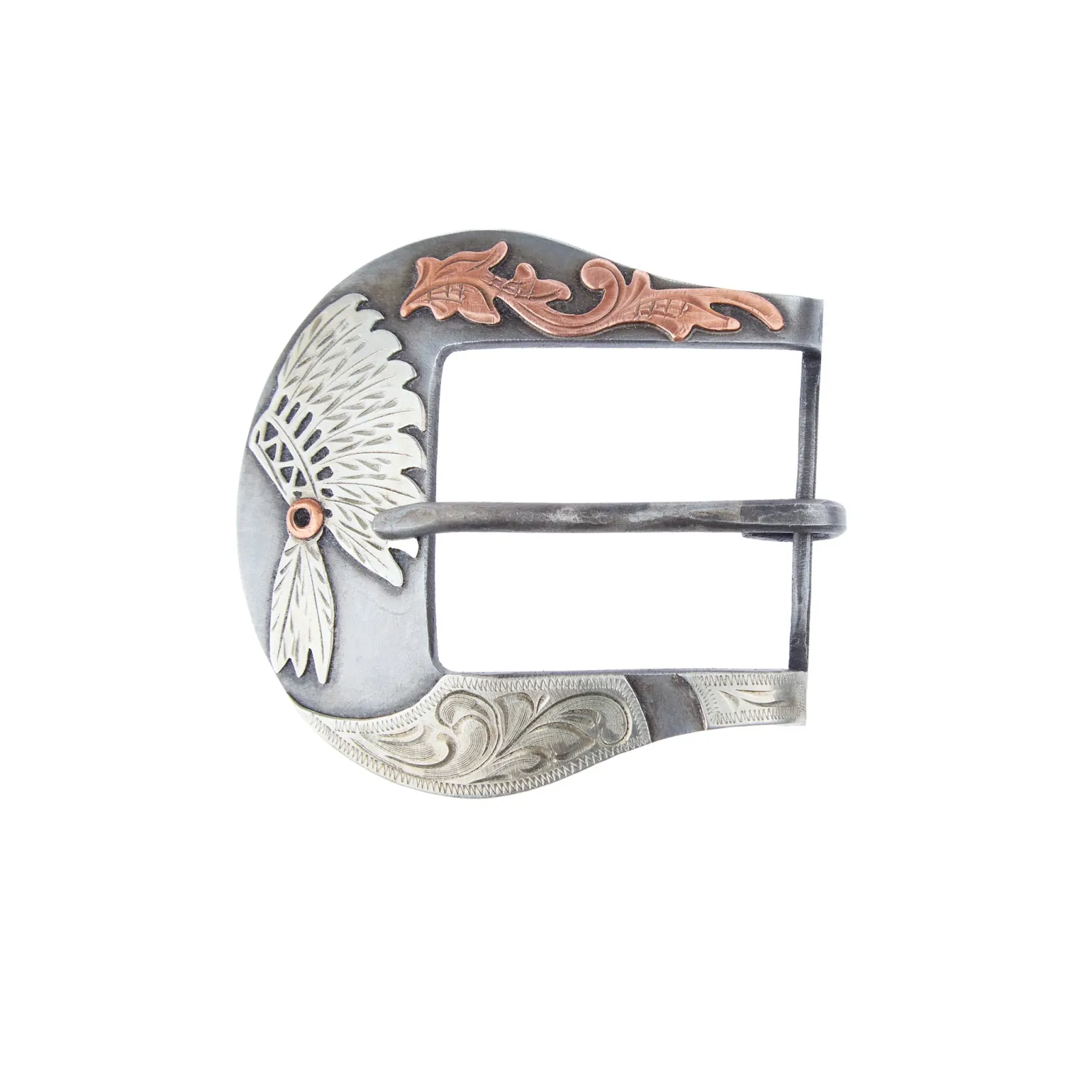 Cowperson Tack Indian Headress 1.5in Buckle and Keeper - Image 2