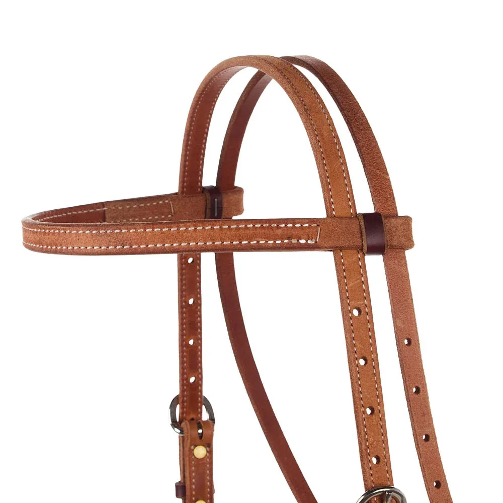Cowperson Tack Roughout Double Buckle Browband Headstall - Image 2