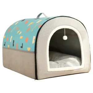 Cozy Corner Pet Bed - Semi-Enclosed Washable Dog & Cat House