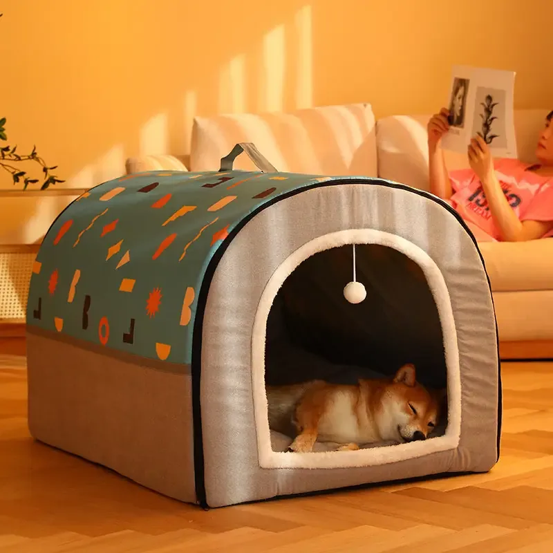 Cozy Corner Pet Bed - Semi-Enclosed Washable Dog & Cat House - Image 2