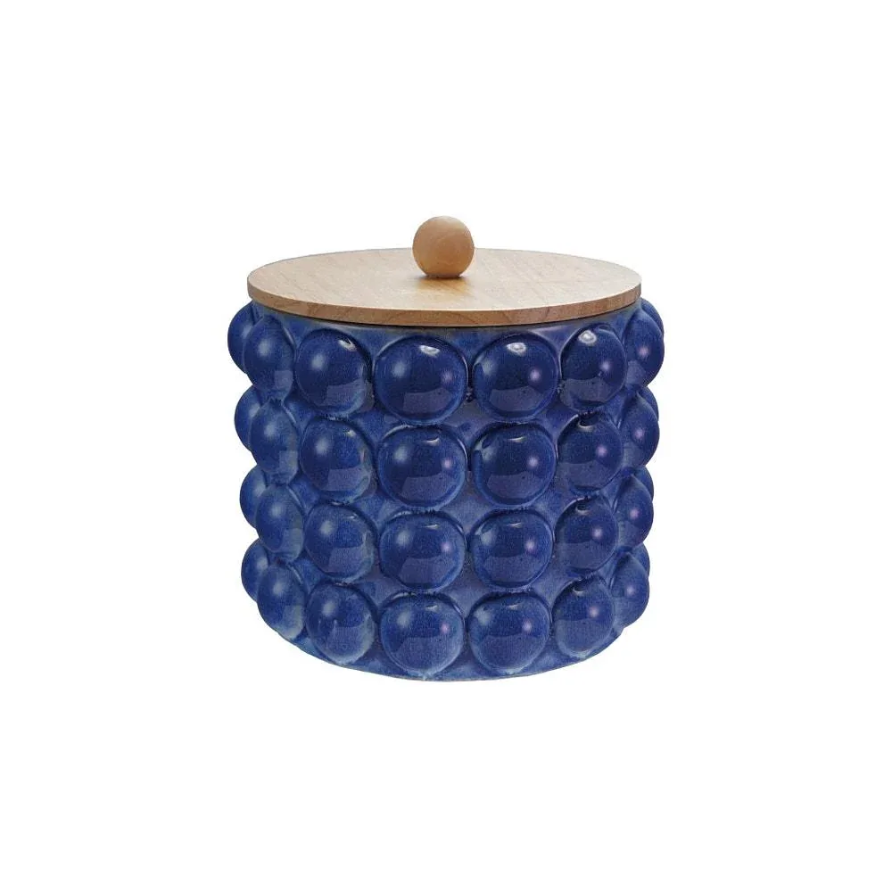 Creative Co-Op Blue Hobnail Canister with Lid