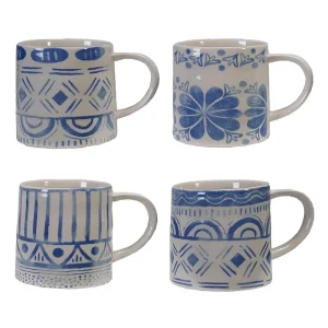 Creative Co-Op Blue/White Tile Pattern Mug