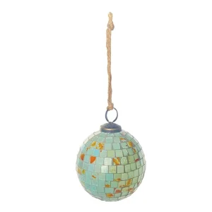 Creative Co-Op Glass Marbled Mosaic Ornament
