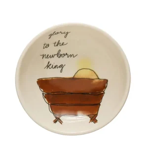 Creative Co-Op Glory To The Newborn King Dish