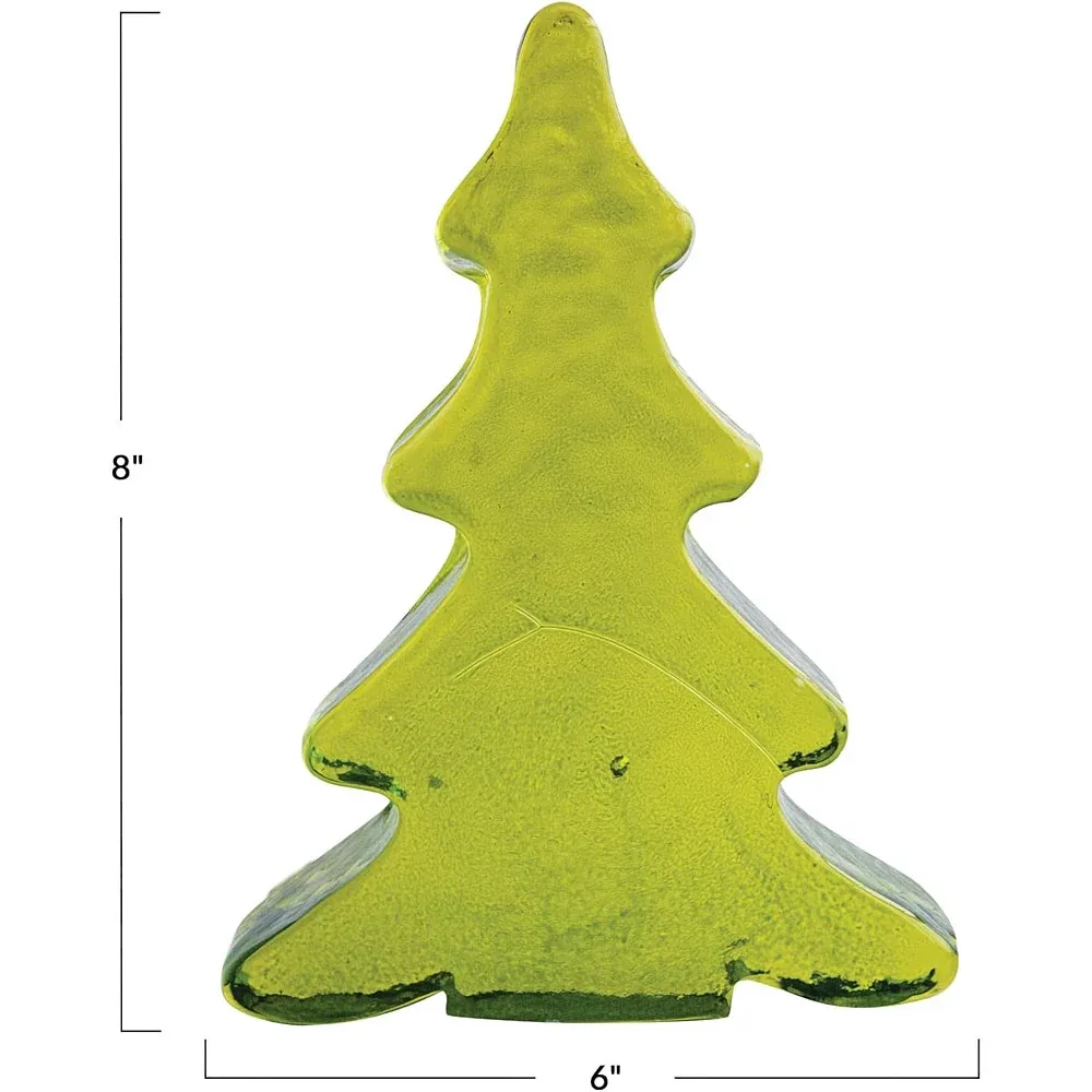 Creative Co-Op Green Recycled Glass Flat Tree - Image 2