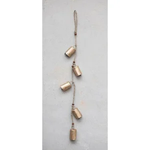 Creative Co-Op Hanging Metal Bells w/Jute Rope