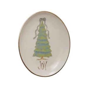 Creative Co-Op Joy Christmas Tee Dish