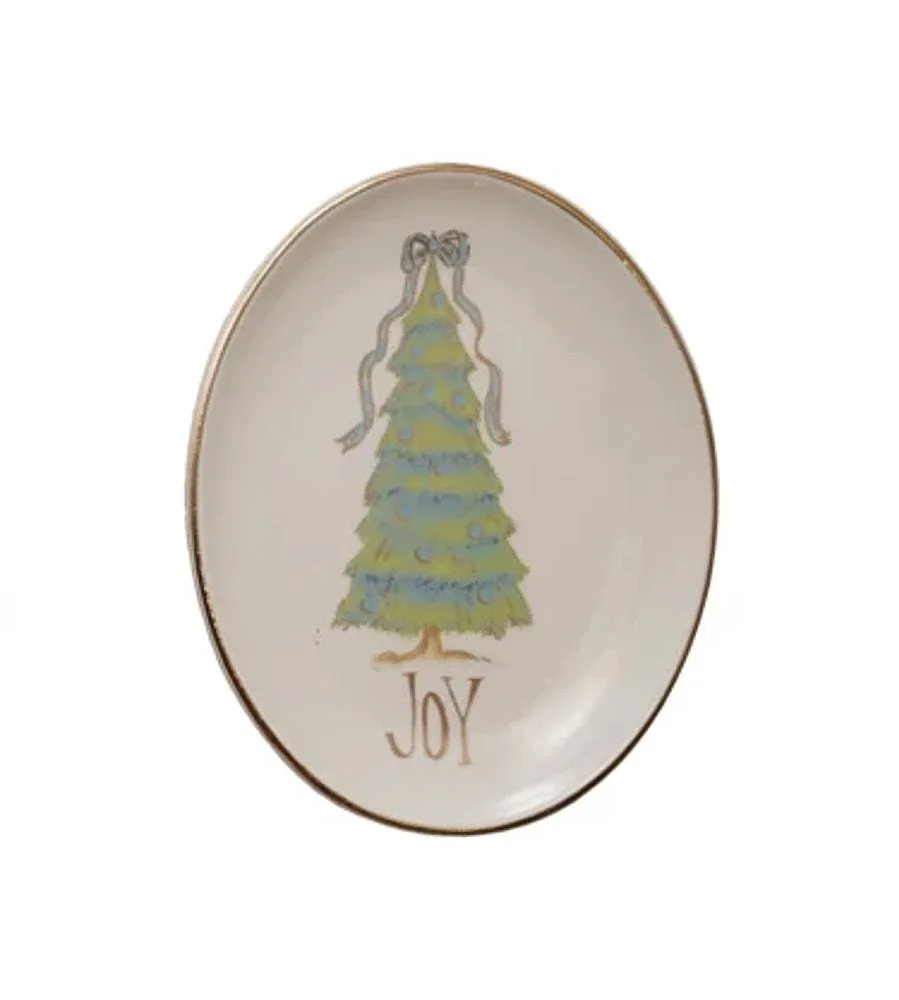Creative Co-Op Joy Christmas Tee Dish
