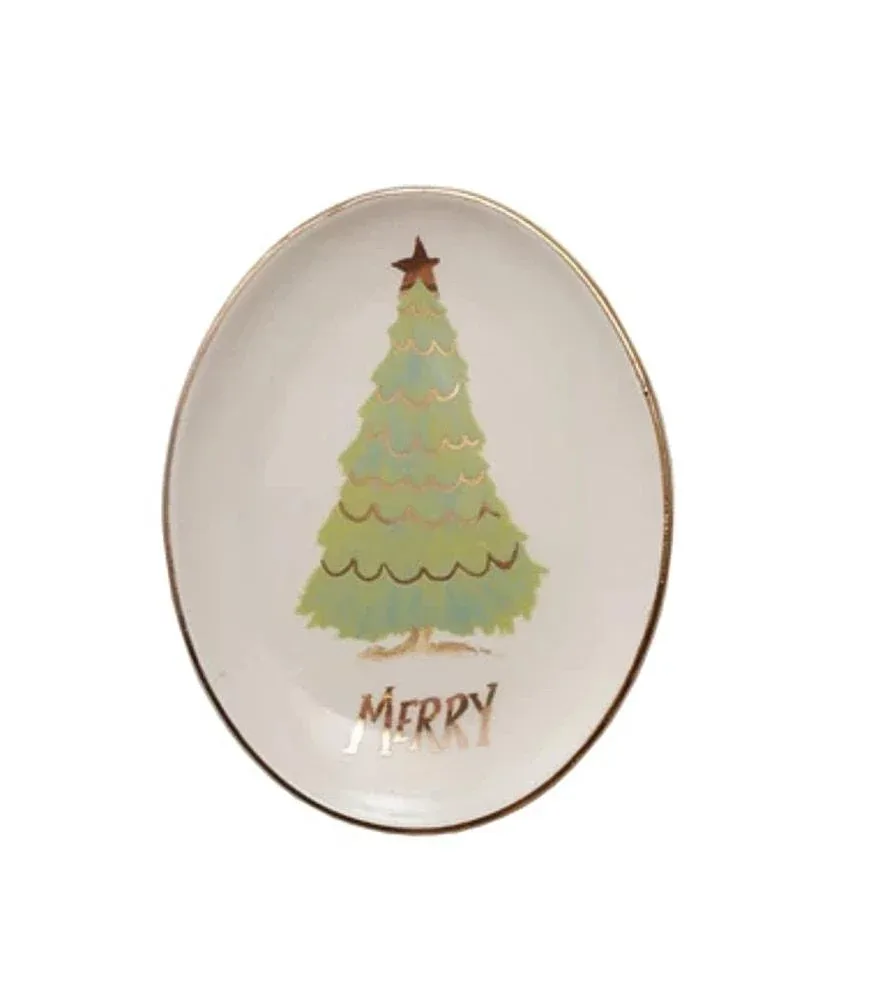 Creative Co-Op Merry Christmas Tee Dish