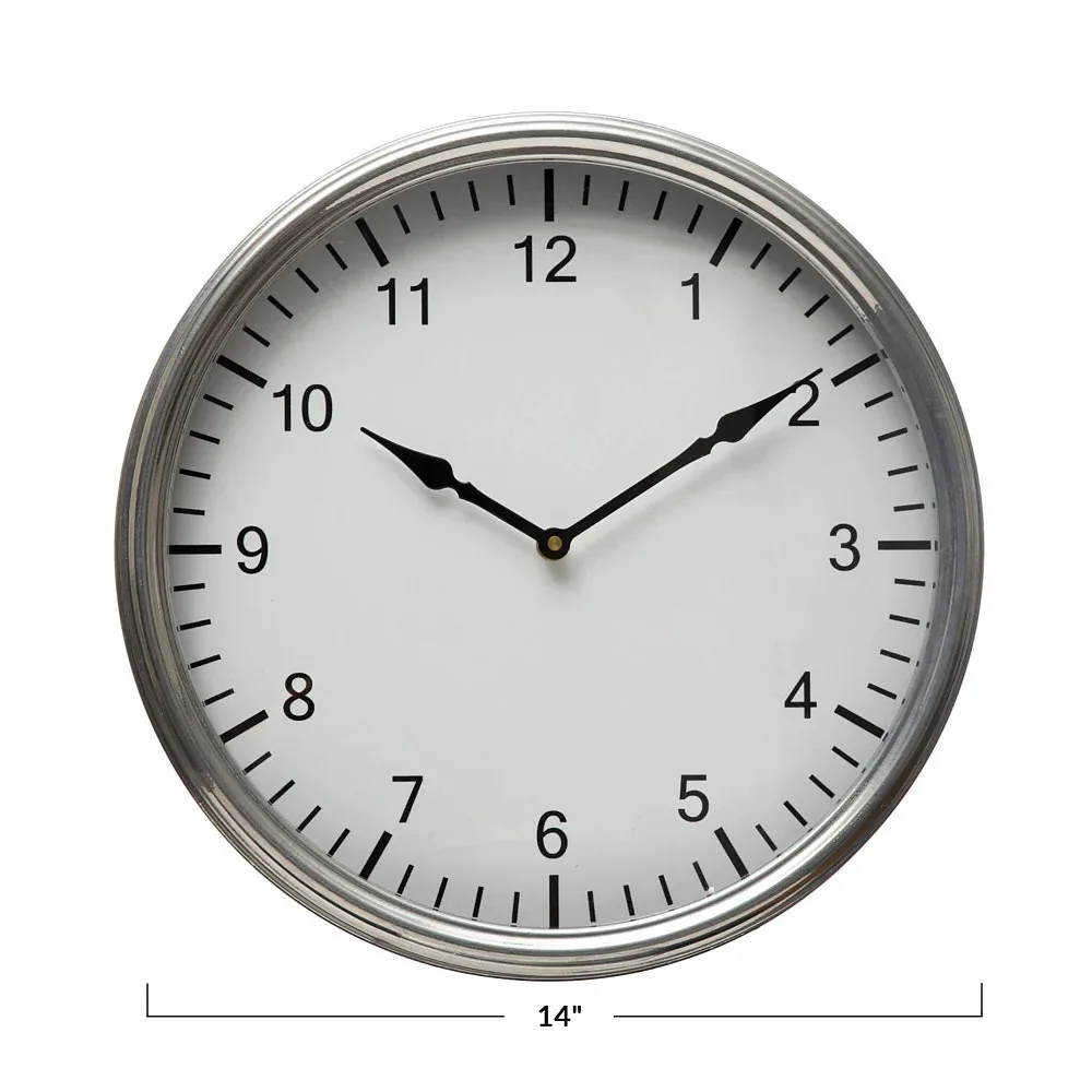 Creative Co-Op Metal Wall Clock Antique Finish - Image 2