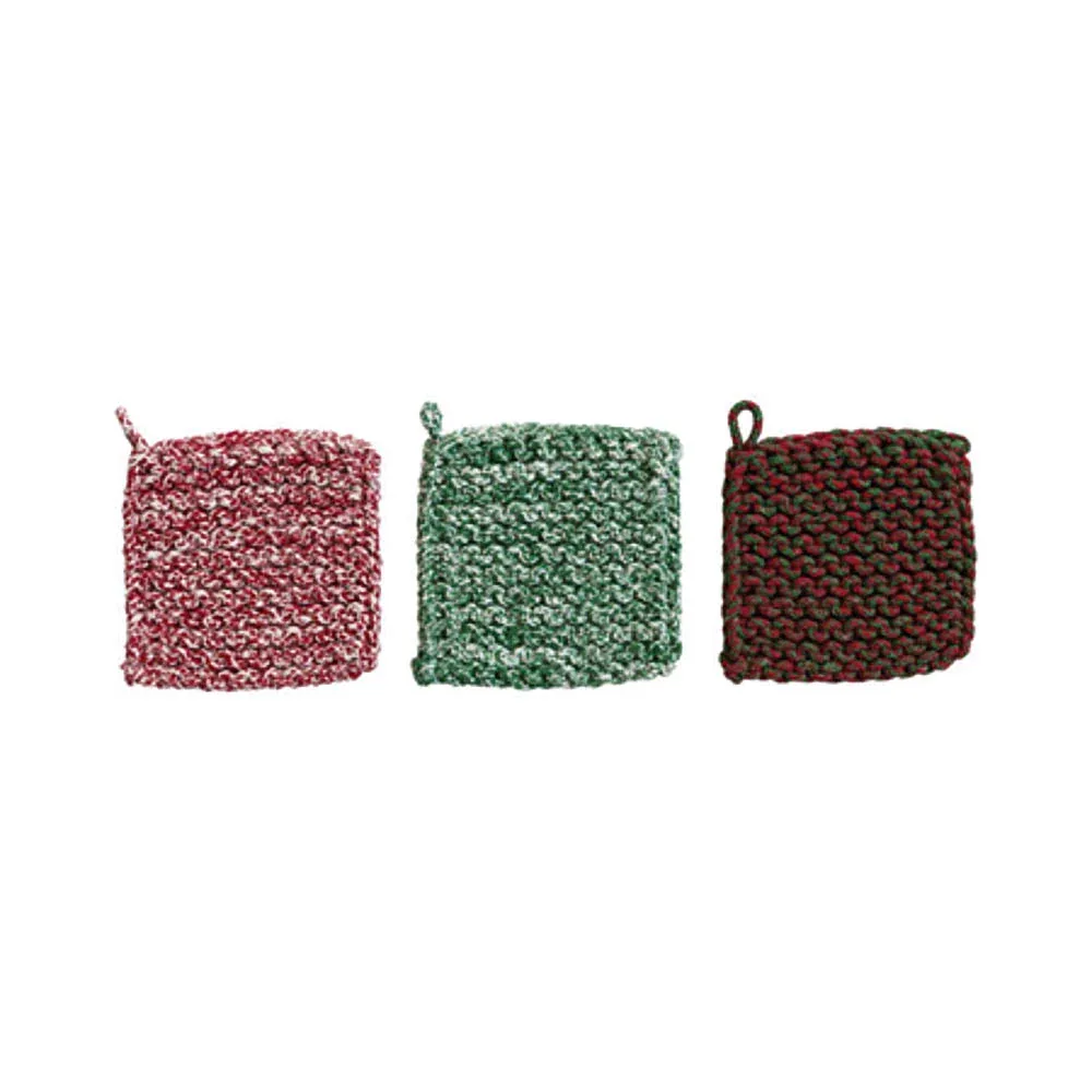 Creative Co-Op Multi Melange Crocheted Pot Holder - Image 2