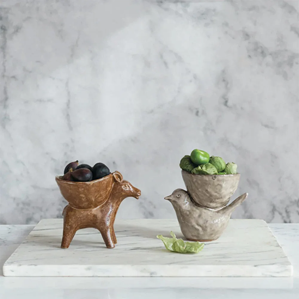 Creative Co-Op Stoneware Donkey w/ Bowl - Image 2