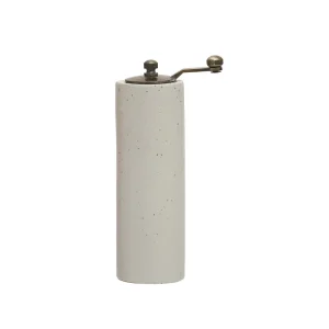 Creative Co-Op Stoneware Salt/Pepper White Grinder