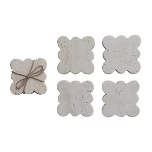 Creative Co-Op Travertine Coaster Set