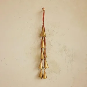 Creative Co-Op Velvet Ribbon with Bells Door Hanger