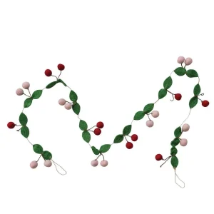 Creative Co-Op Wool Felt Cherry Garland
