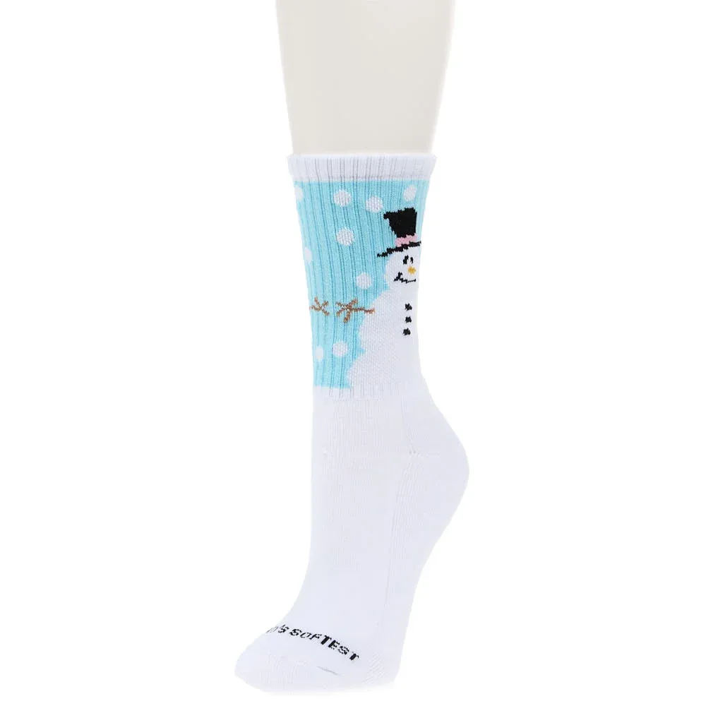 Crescent Sock Comapny Women's World`s Softest Snowman Sport Mini Crew Socks