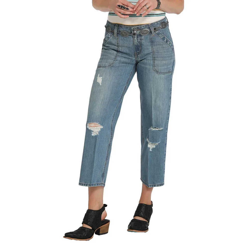 Cruel Denim Women's Distressed Hannah Crop - Image 2