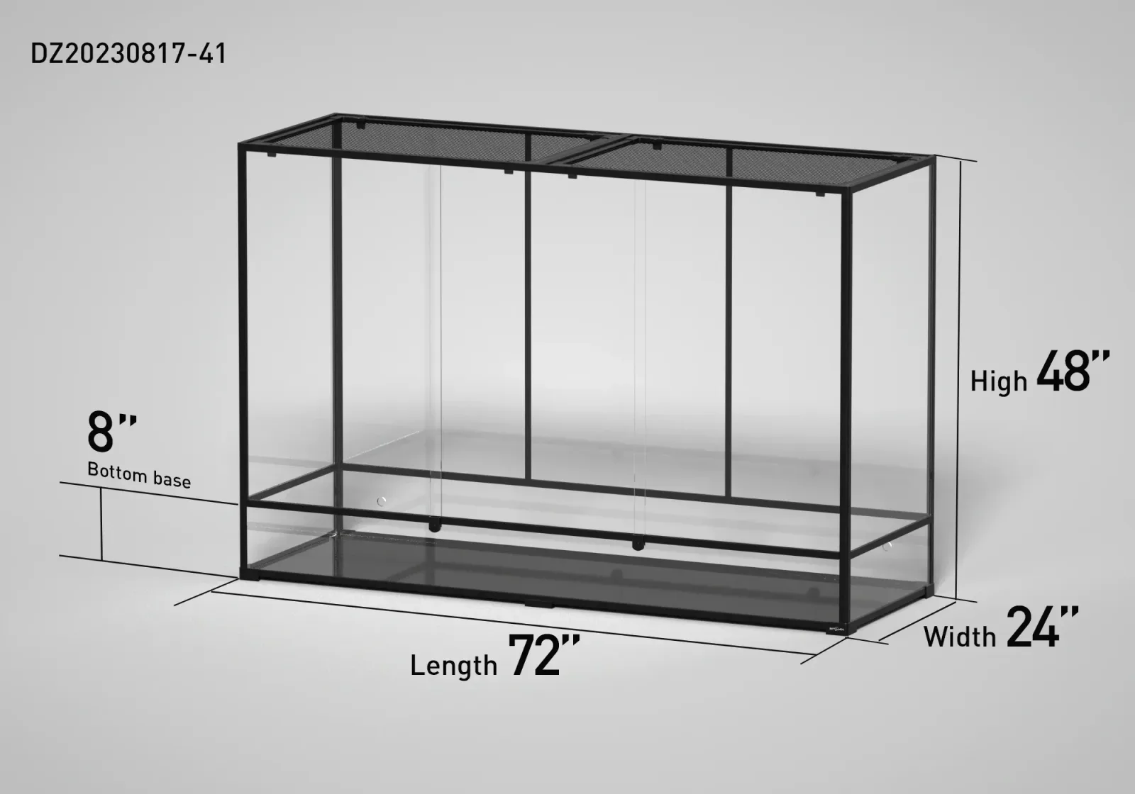 Customed Reptile Terrarium 360 Gallon 72" x 24"x 48" - Image 2