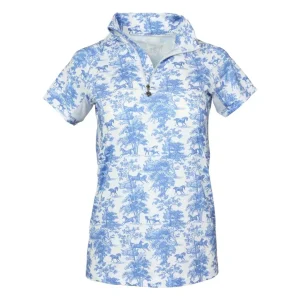 Dapplebay Ladies Equestrian Toile 1/4 Zip Short Sleeve Light Riding Top