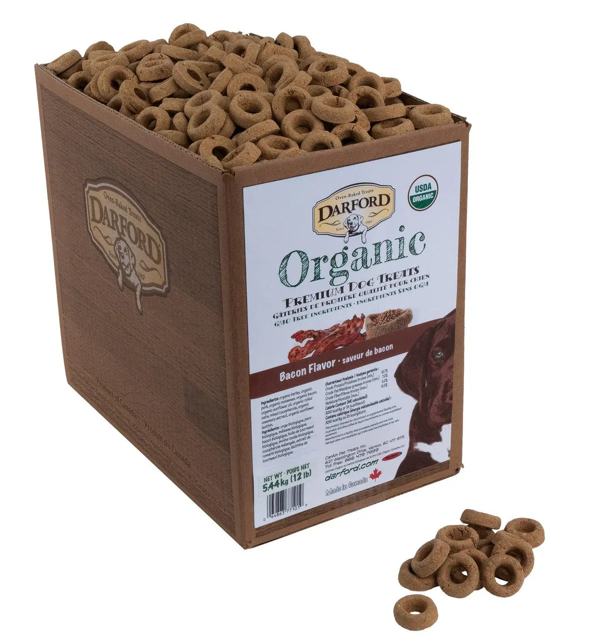 Darford Organic Premium Bacon Flavor Dog Treat 12 lb