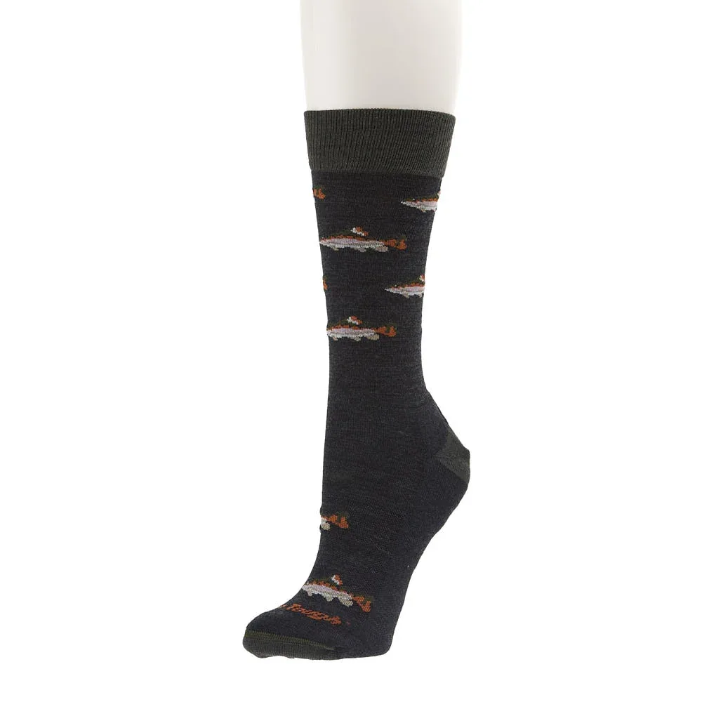 Darn Tough Men's Charcoal Spey Fly Lifestyle Crew Sock