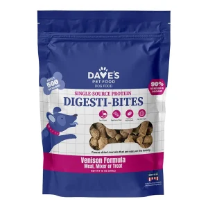 Dave's Pet Dog Food Dog Digesti-Bites Freeze-Dried Venison 10 oz