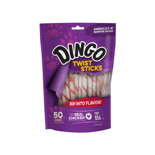 Dingo Twist Sticks Dog Treats Regular Chicken 8.8 oz 50 ct - Image 2