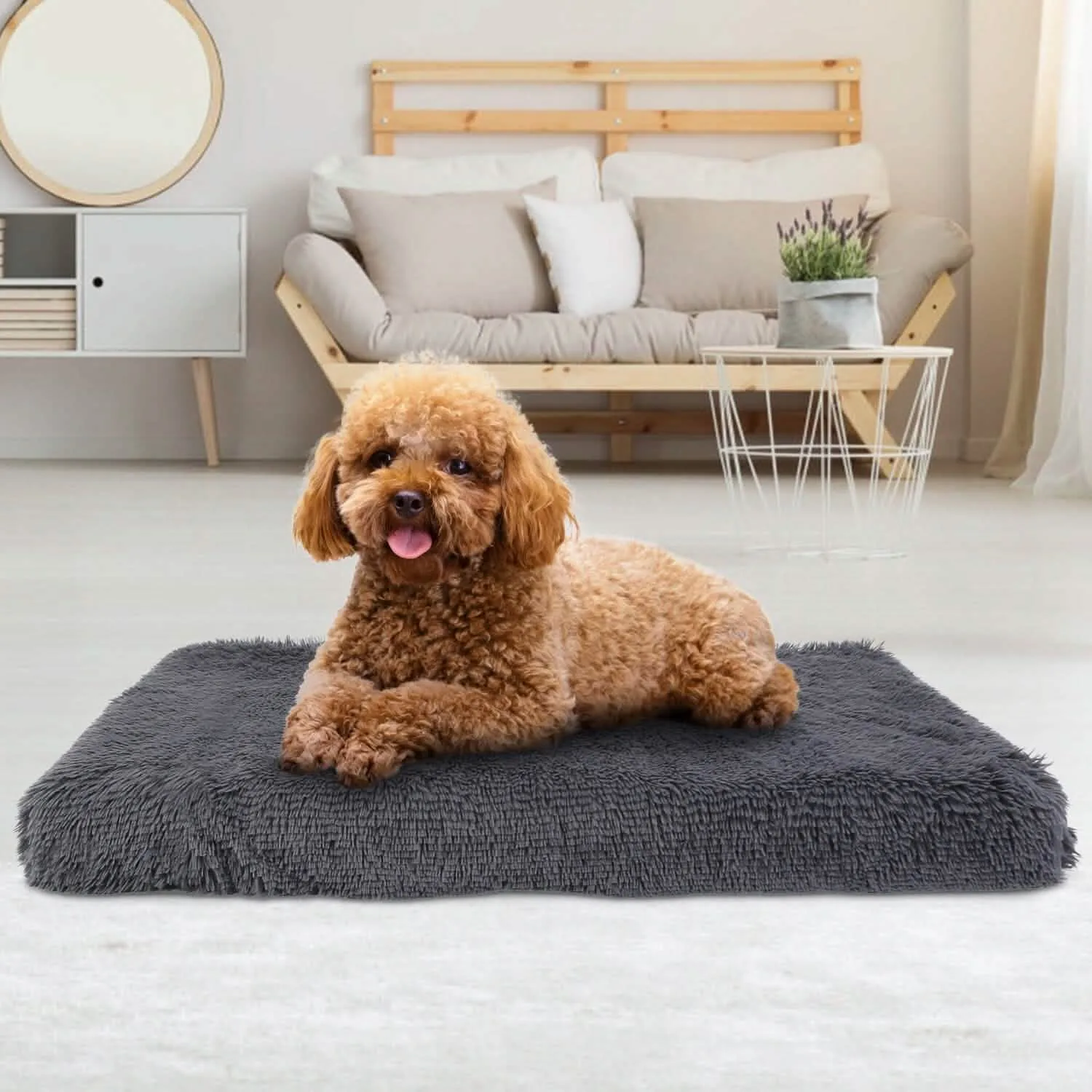Dog Bed Soft Plush Cushion Cozy Warm Pet Crate Mat Dog Carpet