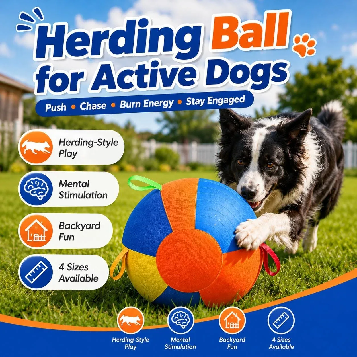 Dog Herding Ball with Handles & Pump - Image 2