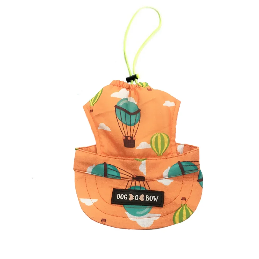 Dogobow Hot Air Ballon Printed Baseball Cap for Dogs (Orange/Blue)