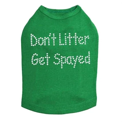 Don't Litter Get Spayed Rhinestones Tank- Many Colors - Image 2