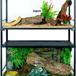 Double-Deck 100 Gallon Bearded Dragon Tank 36" x 18" x 44" Tall Reptile Terrarium