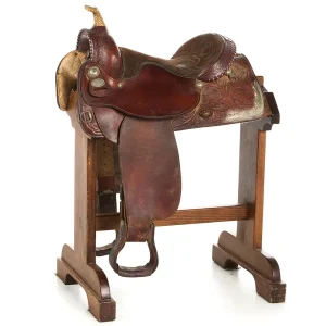 Double R Used 16in Oak and Acorn Tooled Half Breed Pleasure Saddle