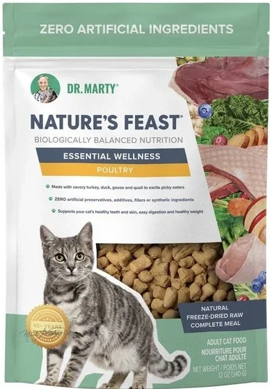 Dr. Marty Nature's Feast Essential Wellness Poultry Freeze Dried Raw Cat Food