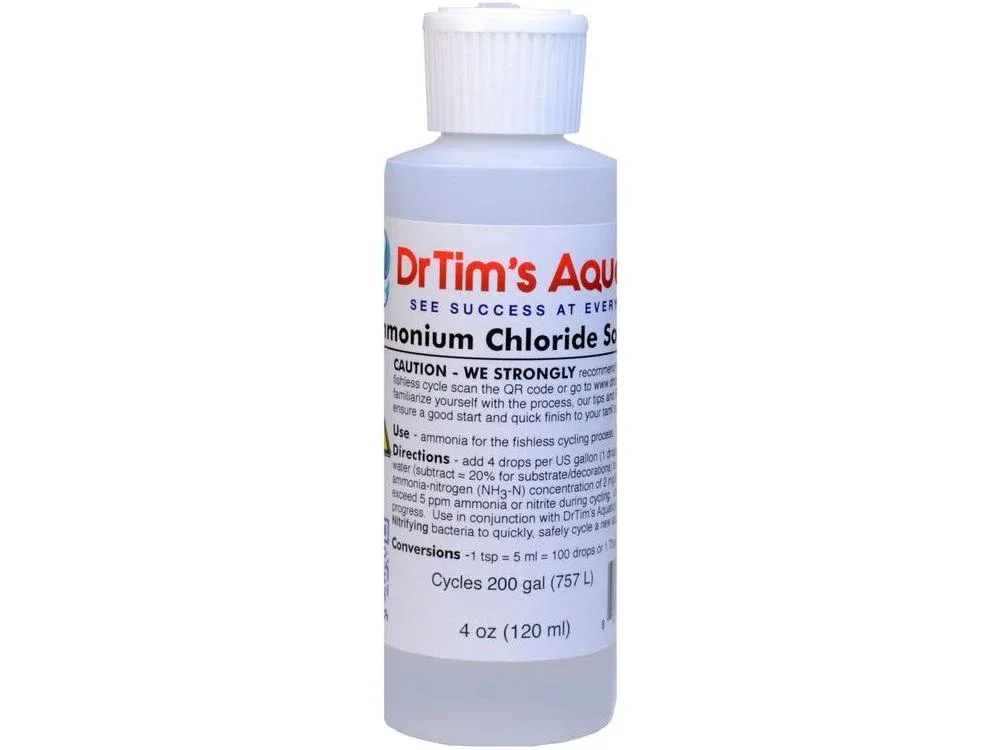 Dr. Tim's Aquatics Ammonium Chloride Solution for Fishless Cycling 1ea/4 fl oz
