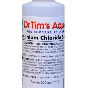 Dr. Tim's Aquatics Ammonium Chloride Solution for Fishless Cycling Fish Treatment 4 fl. oz