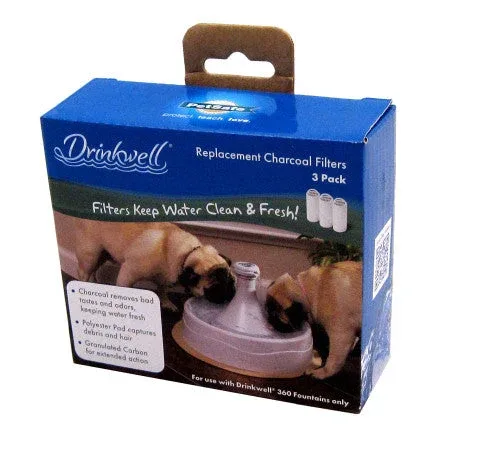Drinkwell 360 Fountain Charcoal Filters White 3 Pack - Image 2