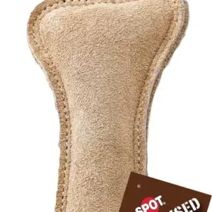 Dura-Fused Leather Bone Dog Toy Brown 7 in