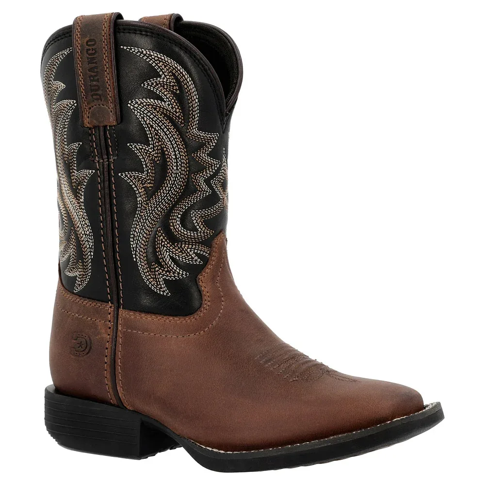 Durango Boots Children`s Shyloh Brawny Brown with Black Shaft Square Toe Boot