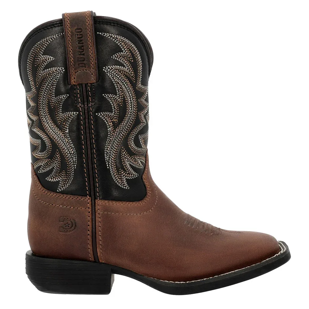 Durango Boots Children`s Shyloh Brawny Brown with Black Shaft Square Toe Boot - Image 2