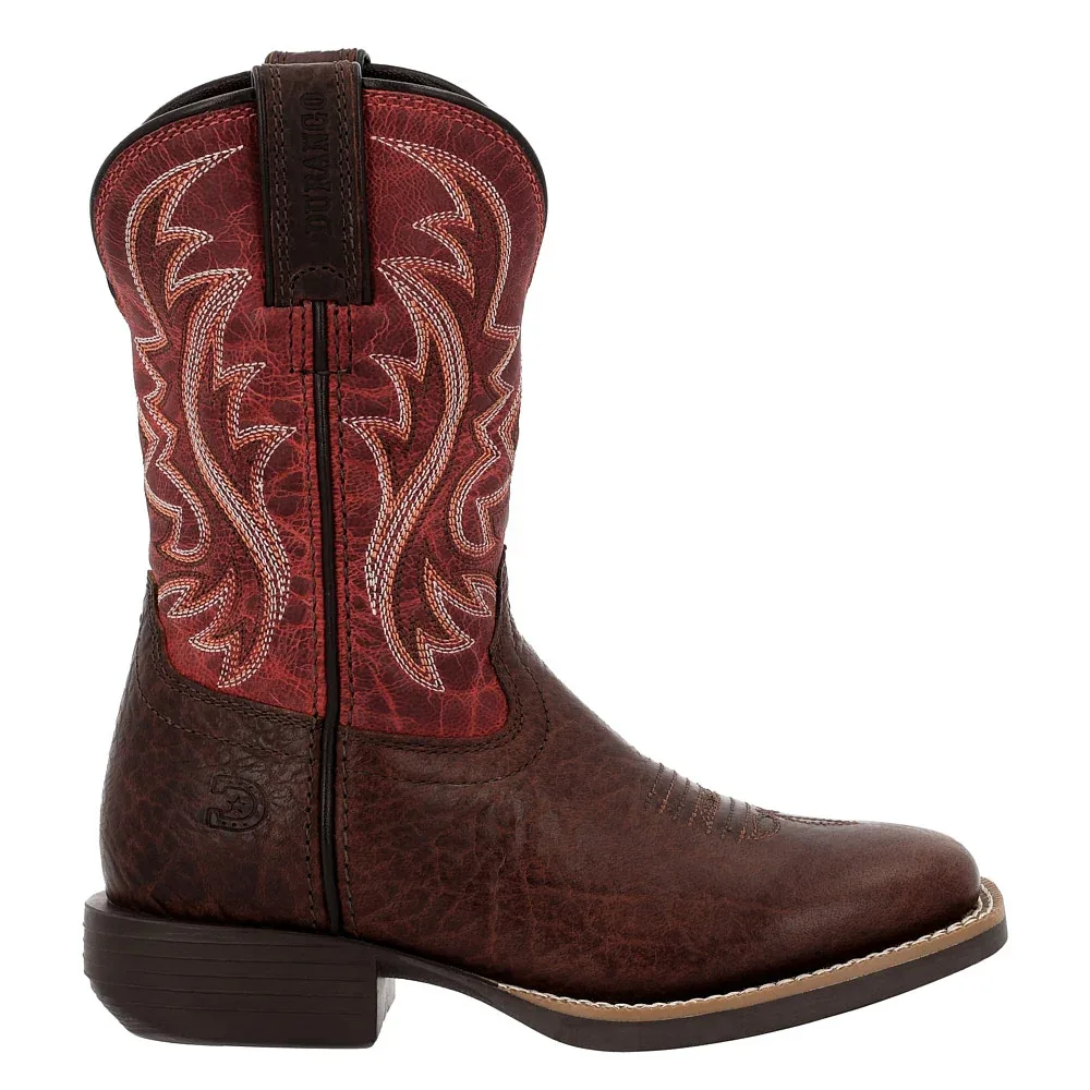 Durango Boots Children`s Shyloh Brown with Dynamite Red Shaft Square Toe Boot - Image 2