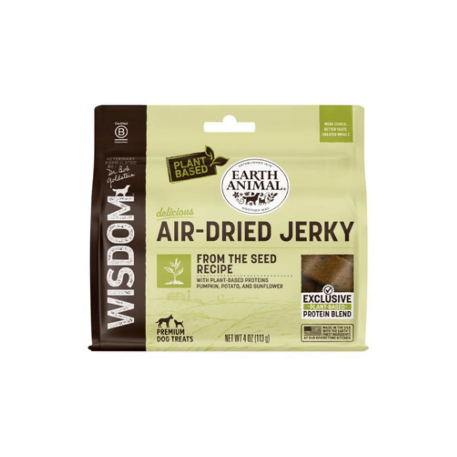Earth Animal Dog Wisdom Air-Dried Jerky From The Seed, 4 oz