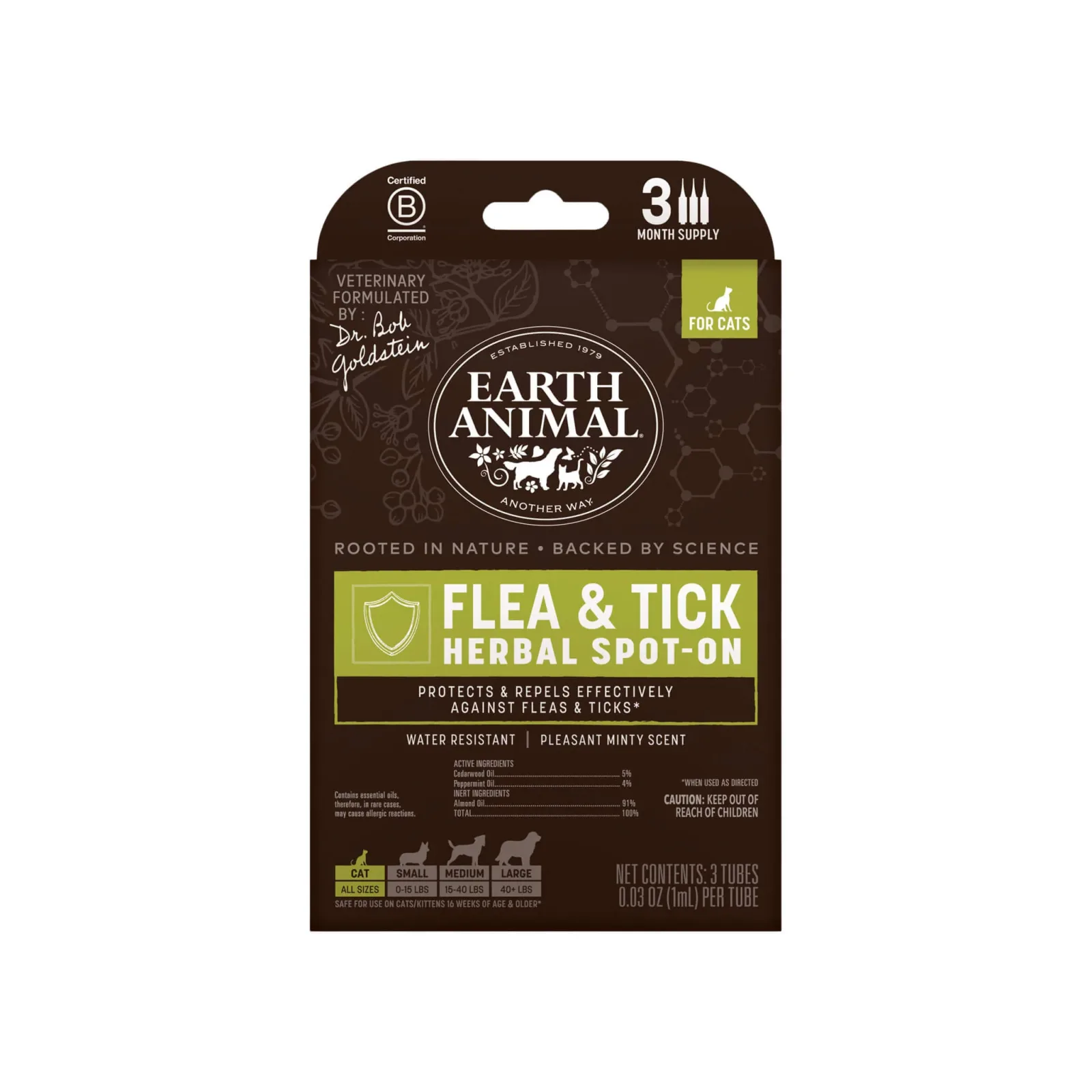 Earth Animal Nature's Protection Flea & Tick Spot On for Cats