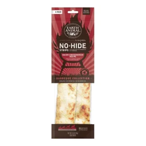 Earth Animal No-Hide - Long-Lasting Bacon Cheeseburger Dog Chew, 4 ct