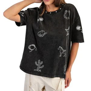 Ee Some Women's Ash Black Top