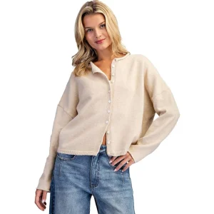 Ee Some Women's Solid Button Down Cardigan